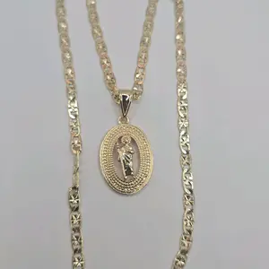 Saint Jude / San Juditas Religious Necklace - Gold-Plated 18-Inch or 24-Inch Pendant with Chain, Beautiful Gift for All Occasions jewelry Heart perfect date fashion creative