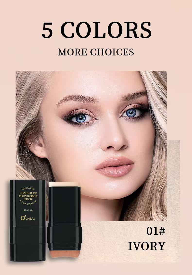 O’CHEAL Concealer Stick, waterproof and sweatproof, dual-ended design with built-in brush, brightens and hydrates, long-lasting and colorfast, available in 6 shades,sunscreen O’CHEAL Concealer Stick, waterproof and sweatproof, dual-ended design with built-in brush, brightens and hydrates, long-lasting and colorfast, available in 6 shades,sunscreen