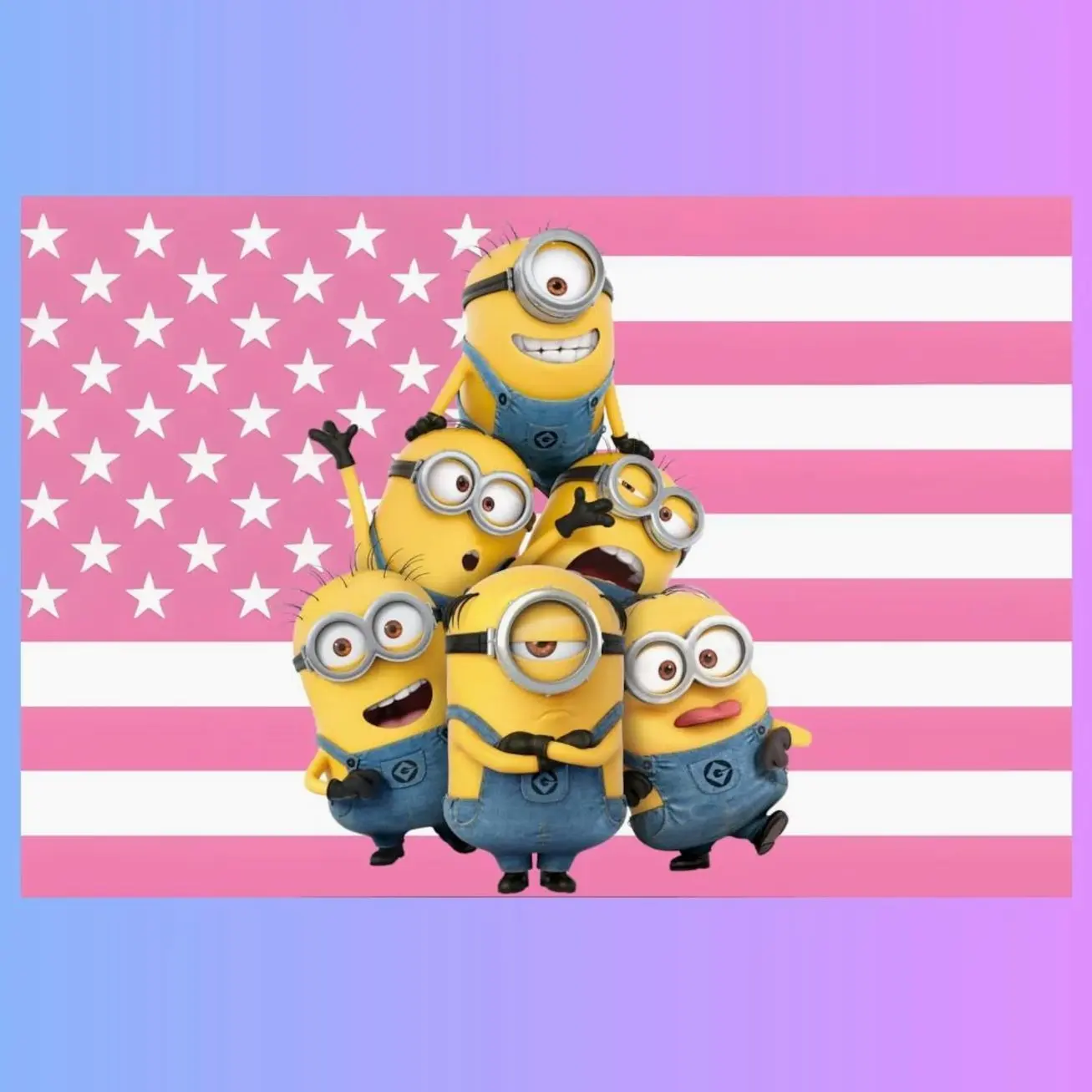 Minions Pink Flag Tapestry | Despicable Me Fan Decor | Cute Movie Wall Art | Aesthetic Dorm Room Decor