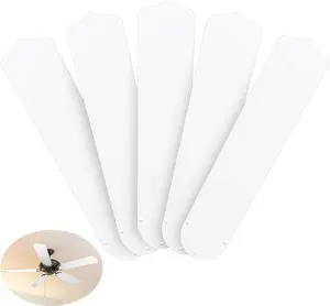 5 Pack 16 1/2" Replacement Fan Blades for 42" Ceiling Fan Waterproof Weatherproof Blades Replacement for Broken Substitution Replacing Indoor Summer(White)