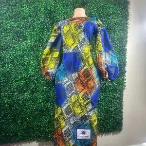 Ankara Dress - Multicolor Patchwork Design, Long Sleeve, Casual Style, Summer Wear