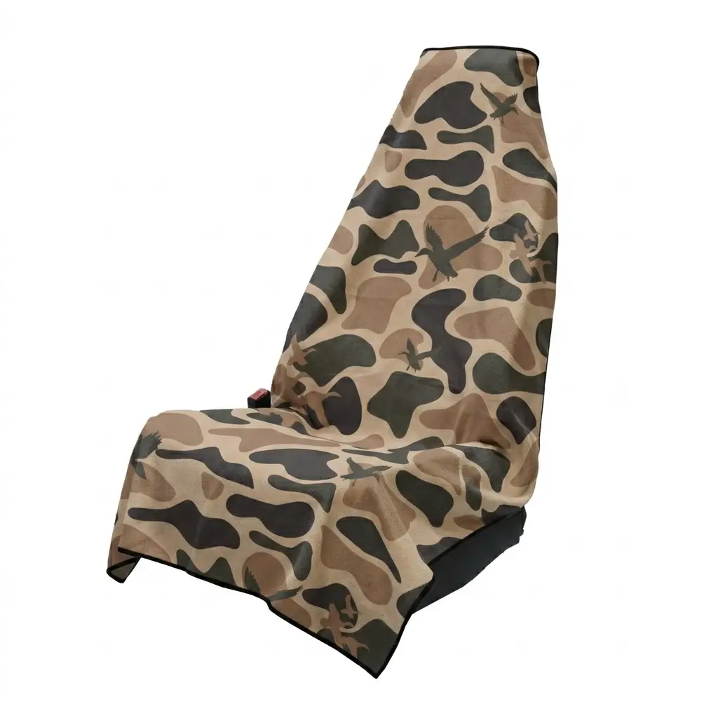 Dinosaur Camo Pattern Car Seat Cover – Camouflage Seat Protector, Universal Quick Dry Auto Seat Cover for Hunting, Fishing, Beach, Travel & Outdoor Use