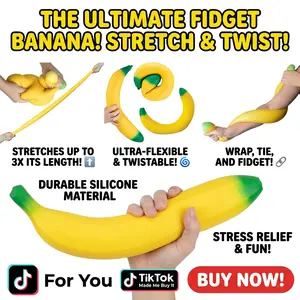 Fun banana squishy toy to brighten your desk, relieve stress, and keep hands busy!