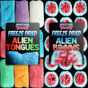 2 Pack Freeze Dried Candy Alien Brains and Alien Tongues Variety Pack