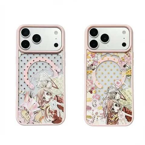 MagSafe Cute-Kami3ama Kiss Collage Protective Phone Cover - Ishoujo Aesthetic Handheld Device Case, Anime Accessory, for iPhone 11-17 ProMax, Samsung S22-S26, Gift for Anime Fans, Shock Protection
