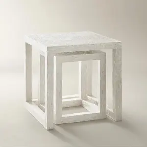 Z Gallerie Ivori Nesting Table - Mother of pearl Wood