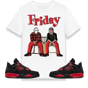 Friday Unisex Shirt Match Jordan 4 Retro Red Thunder  TOP PULLOVER