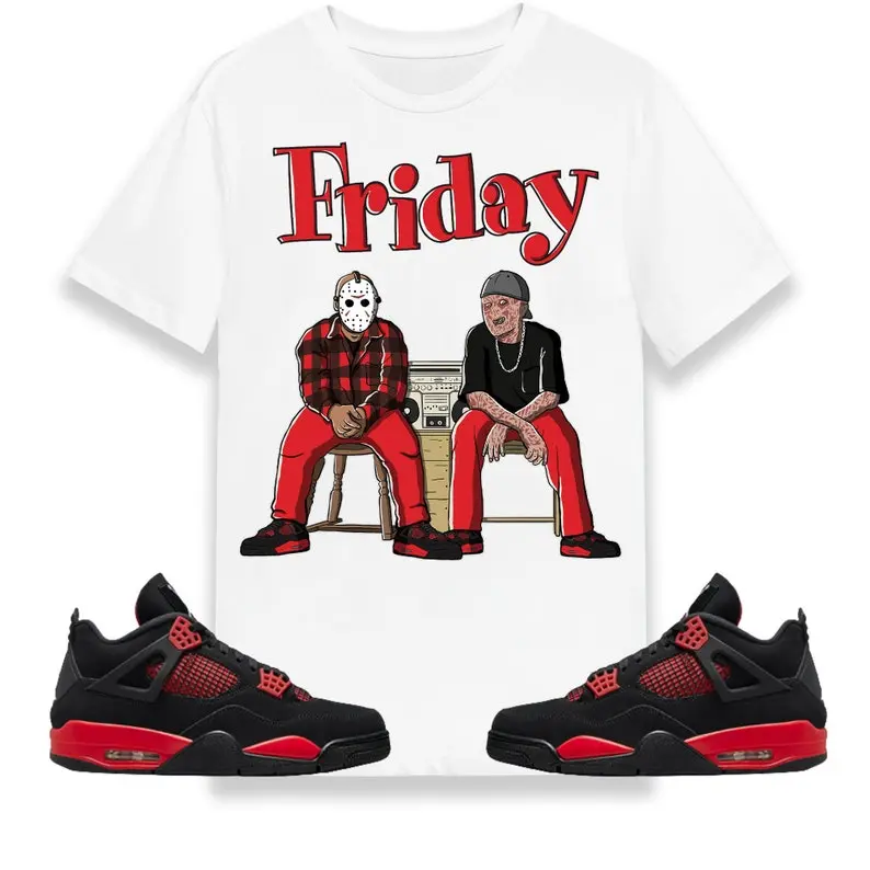 Friday Unisex Shirt Match Jordan 4 Retro Red Thunder  TOP PULLOVER
