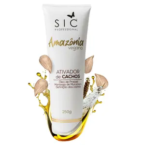 SIC Professional  Amazonia Vegano Activador de Cachos / Curly Creme Vegan Amazonia Curl Activator 250g | Defines, Hydrates & Nourishes | Frizz-Free, Soft Curls with pH Balance | Natural Curly Hair Care