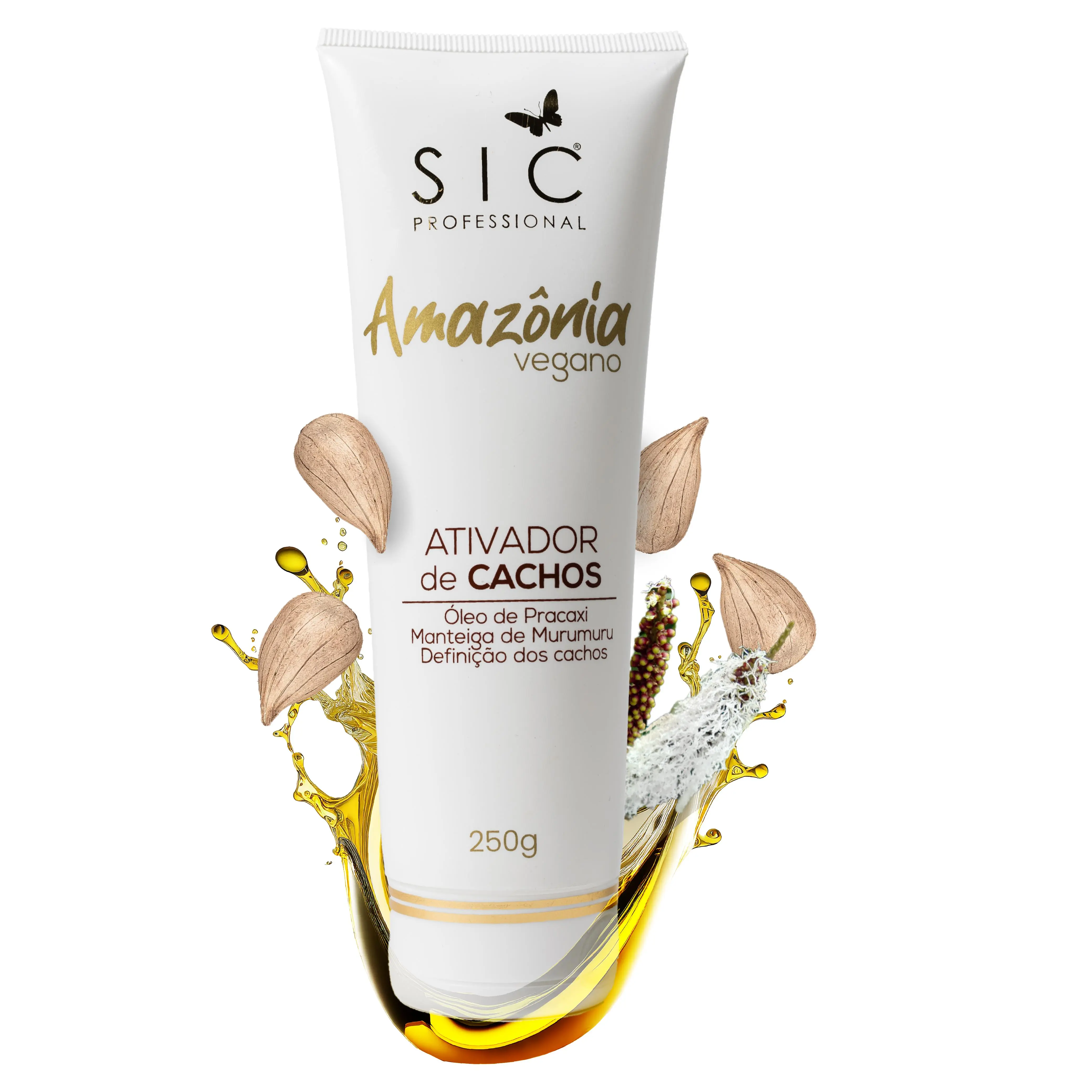 SIC Professional  Amazonia Vegano Activador de Cachos / Curly Creme Vegan Amazonia Curl Activator 250g | Defines, Hydrates & Nourishes | Frizz-Free, Soft Curls with pH Balance | Natural Curly Hair Care