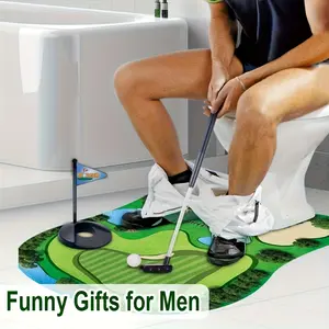 Toilet Golf Game, Practice Mini Golf in Any Restroom/Bathroom, Funny Toilet Time Entertainment, Compact Novelty Toy, Perfect Gag & White Elephant Gifts for Dad, Husband, Boyfriend & Men Suction Cup Desktop Punching Bag Interactive 3-in-1 Sports Center