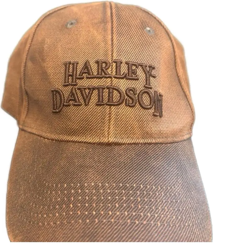 Harley-Davidson Brown Baseball Cap with Embroidered Logo and Adjustable Fit