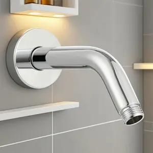 Wall Mounted Shower Arm Extension Tube, Adjustable Wall Mount Shower Arm for Fixing Shower Head, Durable Bathroom Accessory, Shower Head Replacement
