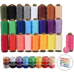 50Pcs Thread For Sewing, 400 Yards Sewing Thread kit, Prewound Bobbins Hand & Machine, Sewing Machine Thread Assortment For Sewing Machines, 25 Colors