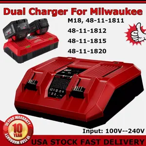 Dual Charger For Milwaukee For M18 Dual Bay Simultaneous Rapid Charger
