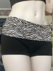 Women's Colorblock Zebra Stripe Print Shorts, Casual Comfy Skinny Shorts, Summer Outfits 2024, Ladies Bottoms