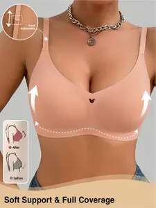 Women's Minimalist Comfortable Elegant Seamles Jelly Gel Wirefree Bra With Non-Deachable Padded Bra