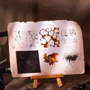 Vintage Texture Stickers Pack, 20 Sheets/bag Pet Material, Rusty Crack Series Decorative Stickers for Journals & Water Bottles