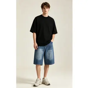 JUNBAOSS Men's Loose-Fit Y2K Denim Shorts – Retro Wide-Leg Hip Hop Jorts, Trendy & Comfortable Below-Knee Summer Shorts summerwins