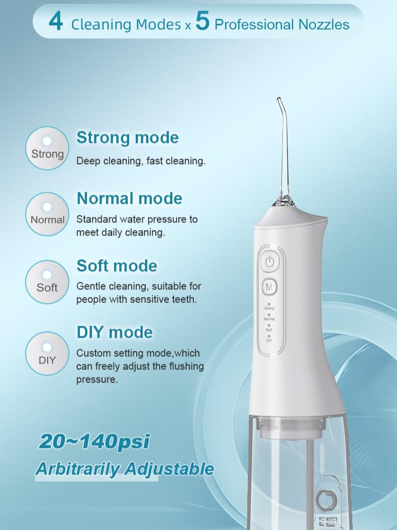 Wireless Water Flosser Oral Irrigator  Flosser  Comes with 4 nozzles IPX7 waterproof rating  ideal for orthodontic treatment with braces and daily oral care
