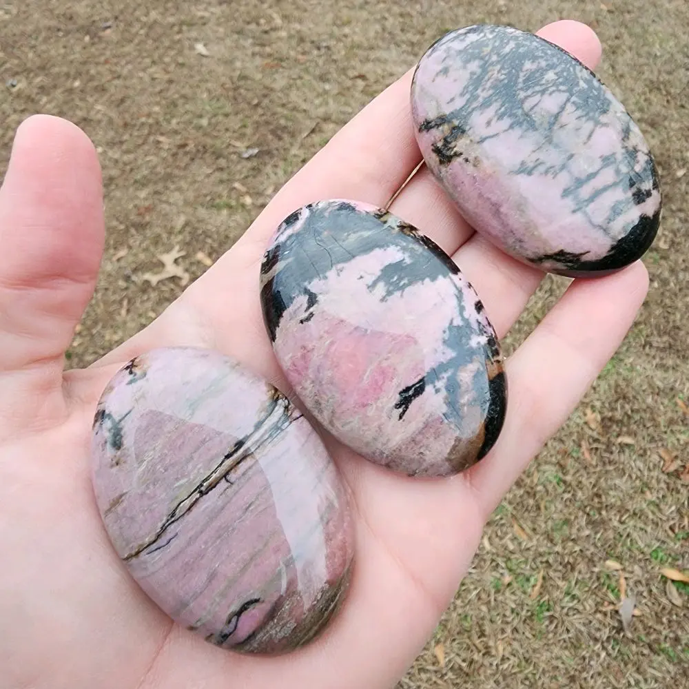 Rhodonite Palm Stone