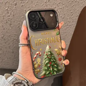 Pink Leopard Print Red Cherry Bow Pattern TPU case for iPhone 17 Air 16 Pro Max 15 14 Plus 13 imple and stylish camera protection Protection Durable Magnetic Shockproof Protector Wireless Protective Christmas Tree Smartphone Casing Cellphone Cover Black