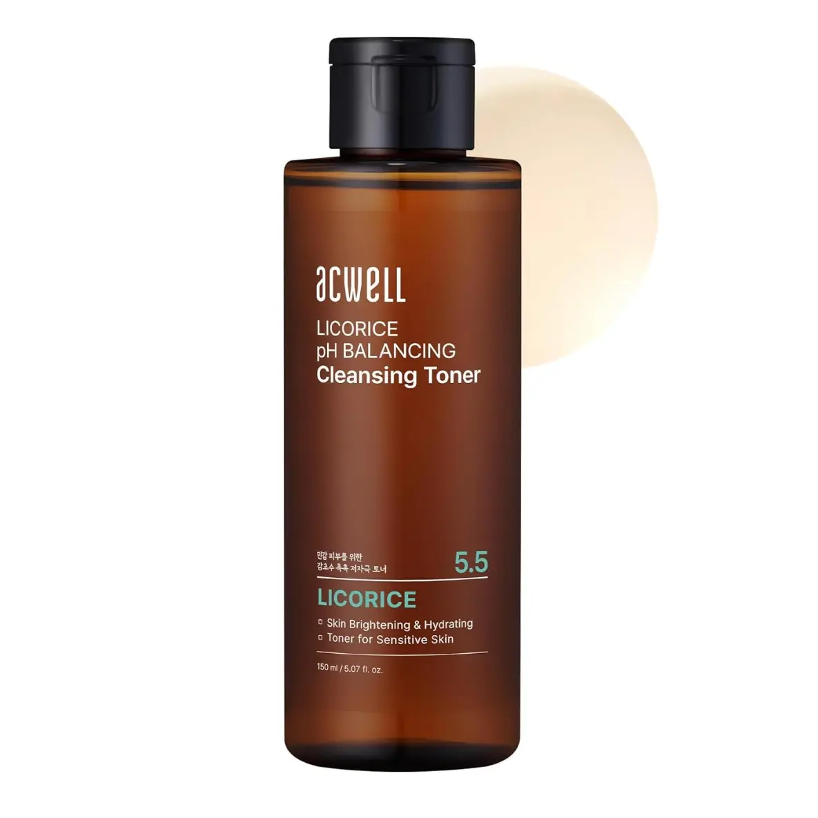 ACWELL Licorice pH Balancing Korean Toner for Cleansing 5.07 fl.oz. - Alcohol-Free PH5.5 Hydrating Facial Astringent - Skin Clarifying & Hydration Boosting Toner