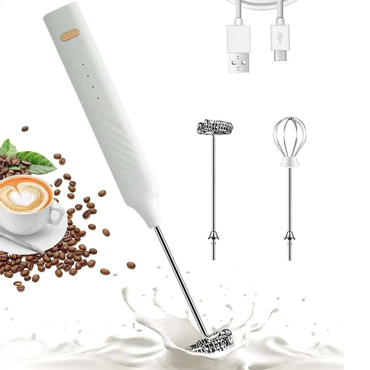 Handheld Wireless Coffee Milk Frother, 1 Count Portable Egg Beater, Household Mini Handheld Cordless Blender For Kitchen
