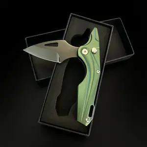 Multi-Purpose EDC Folding Knife with 3 Opening Methods,Black Tanto Blade   All Metal Handle for Self-Defense,.Outdoor Survival,.Hiking and Camping  Ideal Gift Choice