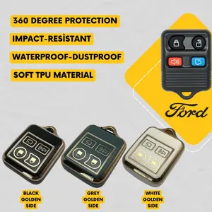 FORD 4-Button Key Fob Cover for Crown Victoria, Explorer, Taurus, Focus, Expedition, Mustang - Tpu Smart Case