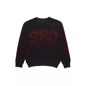 Zyric Black/Red Rhinestone Crewneck Sweatshirt Zyric Black/Red Rhinestone Crewneck Sweatshirt