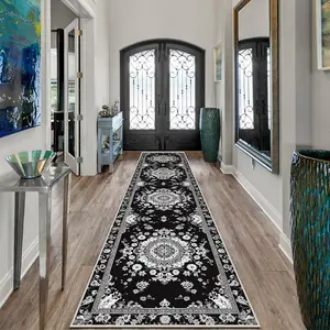 Geometric Pattern Kitchen Runner Rug, 1 Count Non-slip Soft Floor Mat, Decorative Area Rug, Decorative Carpet Home Decor Rugs for Home Kitchen Living Room Entrance Hallway Laundry Room, Geometric Graphic Rug