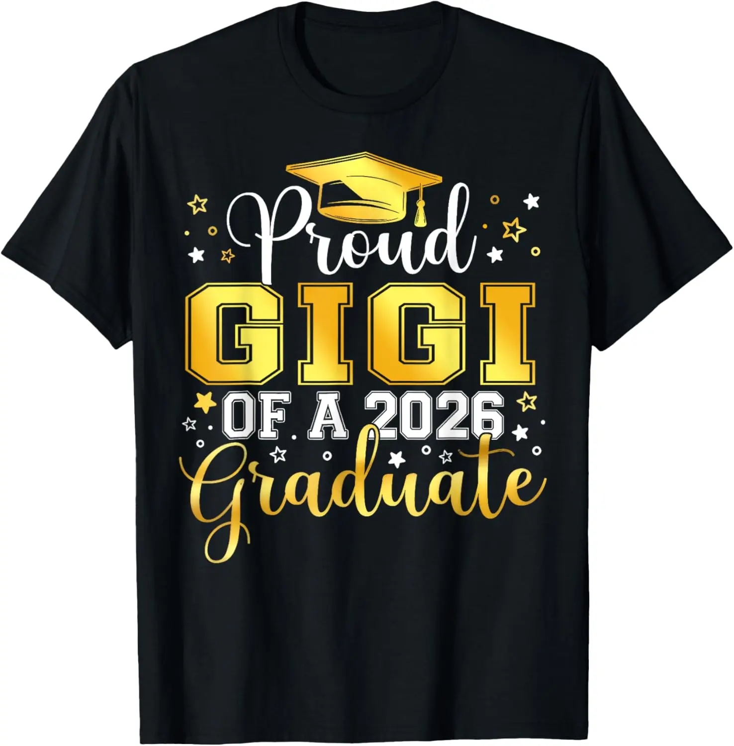 Women's 100% Cotton Round Neck Short Sleeve Vintage Streetwear Graphic T-Shirt - Proud Gigi of 2026 Graduate Class Casual Everyday Clothes Top