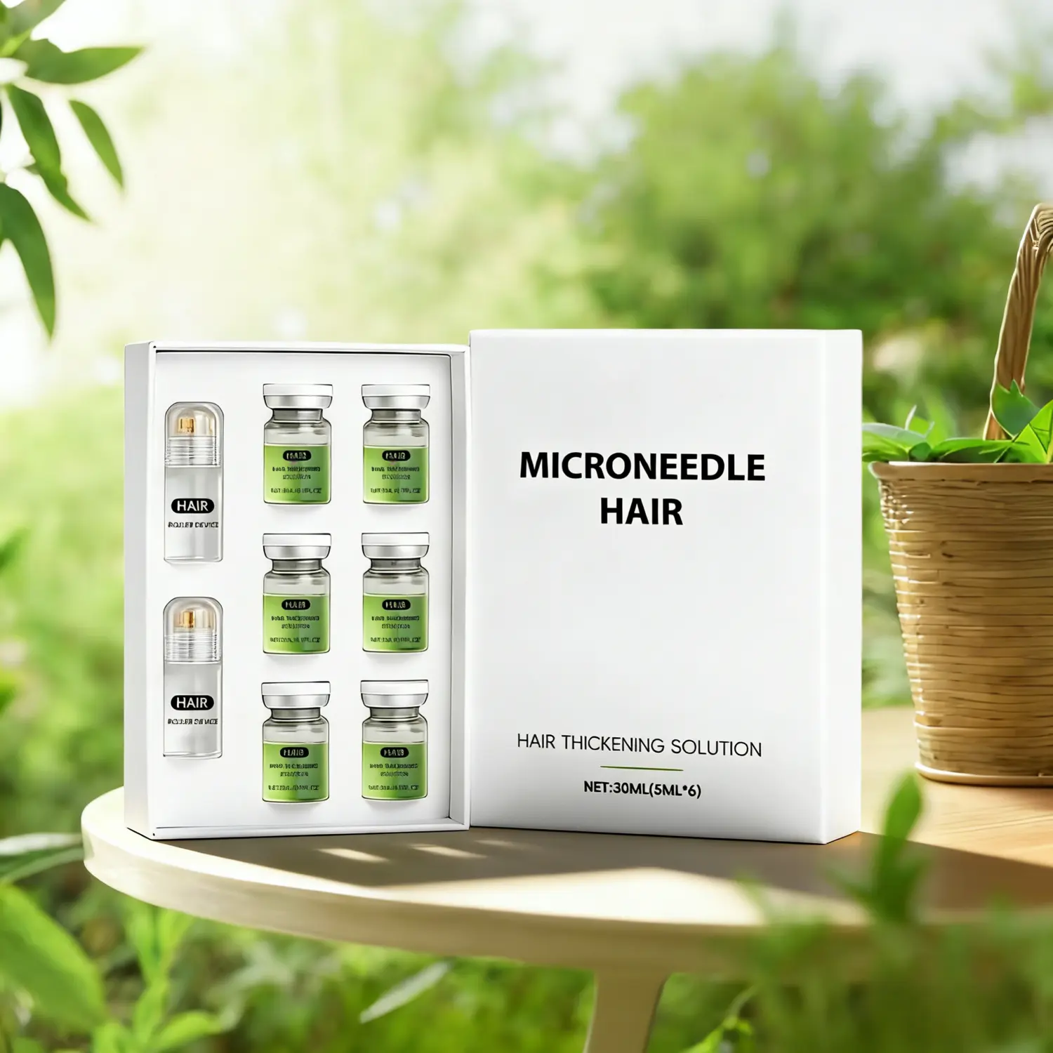 Nourishing Hair Roller Serum,Strong&Healthy Hair,Make Hair Longer Fuller Thicker,with Ginger Root Oil,Peppermint Leaf Oil, Sophorolene,Vitamin E Nourish Scalp,for All Hair Types,Daily Scalp Care,5MxL6 Bottles,Haircare Storagex advanced growth roll-onserum