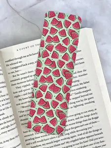Watermelon Laminated Bookmark for Book Lovers, Aesthetic, Bookish Merch, Fruit Bookmark, Double-Sided, Durable