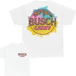 Busch Light Leopart Logo 2-sided T-shirt, Busch Light T-shirt Full Color For Women, Beer Tshirt, Independence Day Shirt
