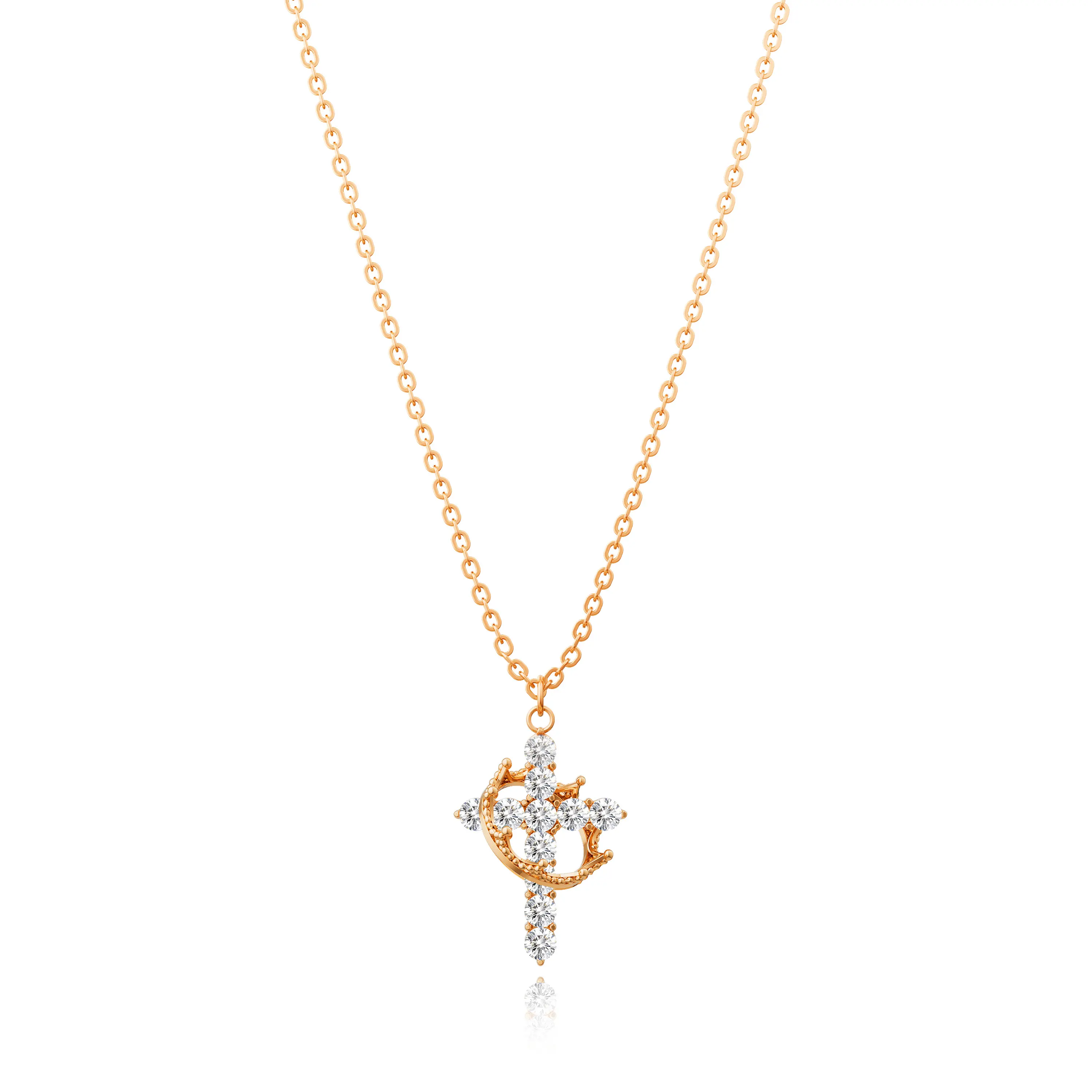 KOPERIN Simple Crown & Cross Pendant Choker Necklace for Women & Men & Girls Pretty Crown Cross Necklace For Daily Clothing Decor Trendy All-match & Exquisite Jewellery Charms Gifts for Fashion