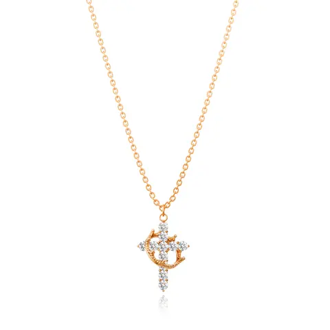 KOPERIN Simple Crown & Cross Pendant Choker Necklace for Women & Men & Girls Pretty Crown Cross Necklace For Daily Clothing Decor Trendy All-match & Exquisite Jewellery Charms Gifts for Fashion
