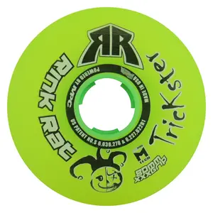 Rink Rat Roller Hockey Wheels - Trickster XXX 80mm 76A Green/Black (Single)