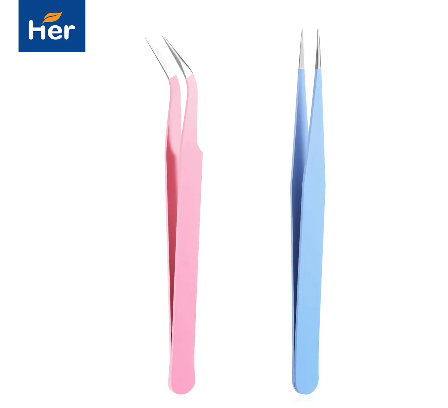 2 Pieces Sticker Tweezers, Cute Craft Tweezers for Stickers, Scrapbooking, Vinyl, Lashes, Electronics, Pink & Purple