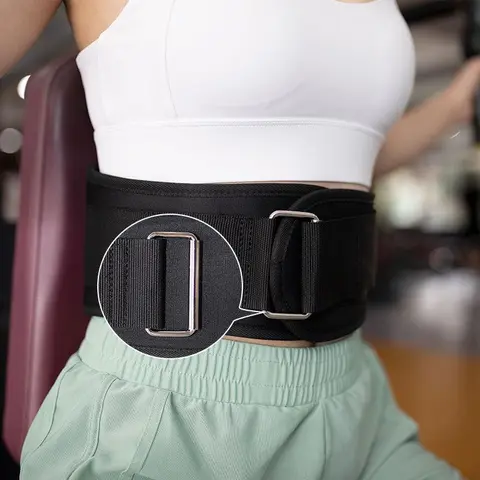 Adjustable Fitness Weightlifting Belt, Waist and Back Support, Buckle Closure, Hand Wash Only, Ideal for Squats, Dumbbells, Barbell Training, Weightlifting Equipment