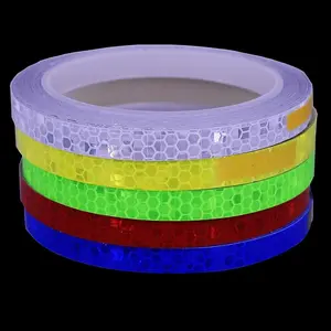 5 Pack Waterproof Reflective Tape, Outdoor Safety Warning Lighting Sticker - Reflector Tape for Bicycle Bike Car Motorcycle DIY Rim Decoration, 5 Colors