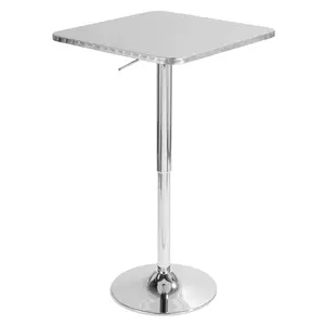Dreamzon Bistro Contemporary Adjustable Square Bar Table in Silver by LumiSource