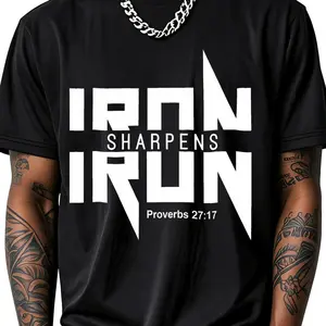 100% Cotton Iron Sharpens Iron Proverbs 27:17 T-Shirt Women Men Outdoor Casual Short Sleeve Comfortable And Versatile