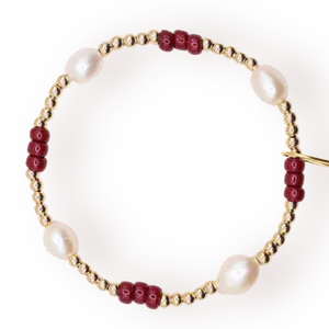 Maroon Pearl Poppi Bracelet - S81