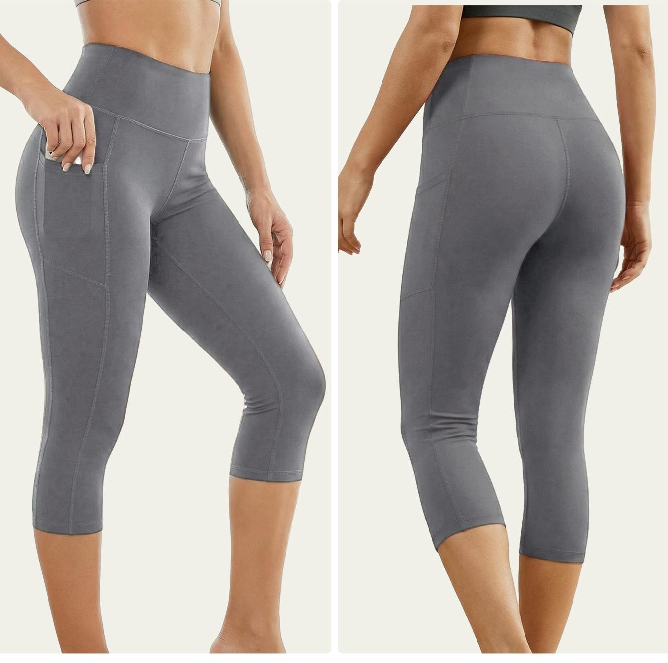 4-Pack High-Waisted Pocket Capri Pants Tummy Control Sheer-Resistant 7/8 Yoga Pants for Women Workouts Outdoor Activities Spring Fall Collection