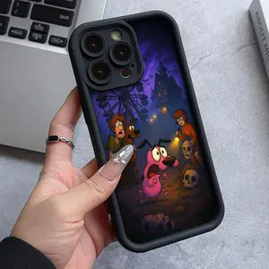 Minimalist Retro Animation Hero Courage The Cowardly Dog Cartoon Phone Case Compatible with Apple for iPhone 17 Air 16 15 14 13 12 11 Pro Max Plus , Featuring a Ladder Lens Protection Soft Shell Back Cover for Bu