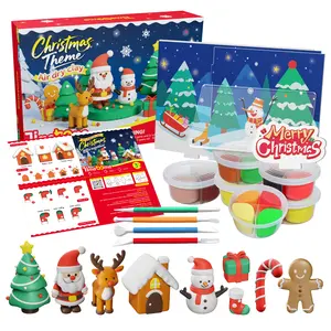 TIMETOME Christmas Theme Air Dry Clay Kits for Kids Ultra Light Soft Safe Non Toxic DIY Sculpting Tools Tutorials Creatible Art Crafts Toys Gifts，Valentine's Day