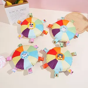 Multi-breed dog squeaker toy, plush jingle cartoon frisbee for puppies, durable chew toy for small dogs like Pomeranians. Perfectly reduces destructive behavior, suitable for various dog breeds.