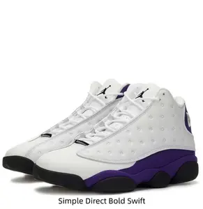 High-Top Retro Basketball Shoes White Purple Cushioning Breathable Streetwear Sneakers